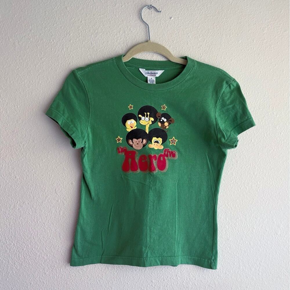 Vintage y2k Aeropostale Boyfriend Tee retro  monkey graphic kidcore 00s baby tee